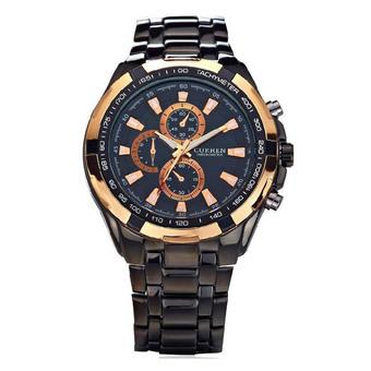 HKS Curren Luxury Mens Stainless Strap Watch 8023 (Black Gold) (Intl)  