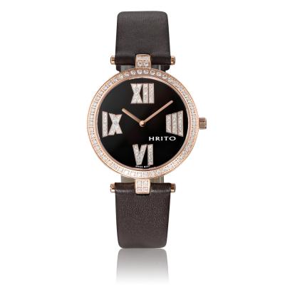 HRITO 2016 New Vintage Design Wrist Watch - Hitam