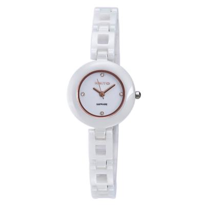 HRITO Women's Sapphire Crystal Silver Casual Watch-White