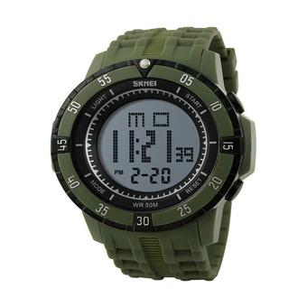 High Quality Skmei 1089 Outdoor Sport Wristwatch 50M Waterproof LED Diving Watch Green  