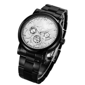 IK 98128 female watch three six-pin multi-functional automatic mechanical watches watches couple watches white face black shell (Intl)  