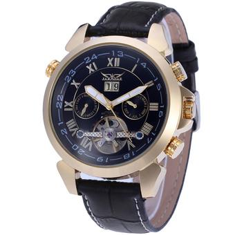 JARGAR Forsining Automatic Dress Watch with Black Leather Strap Gift Box JAG057M3G2 (Black) (Intl)  