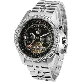 Jargar Automatic Dress Watch with Black Leather Strap Gift Box JAG070M4S2 (Black) (Intl)  