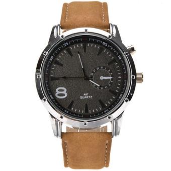 JinGle New Fashion Men's Business Quartz Artificial Leather Wristwatch (Orange)  