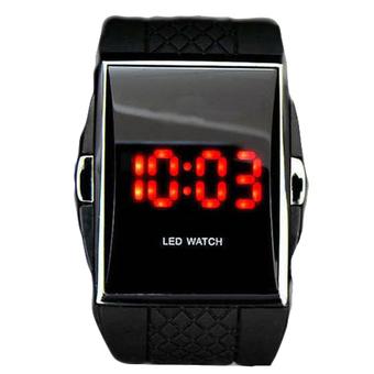 Jo.In Best Gift Stainless Steel Date Digital Sport Led Watch With Red Light (Black)  