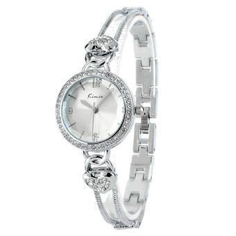 KIMIO KW556S-RG01 Women's Elegant Heart-shape Rhinestone Bracelet Quartz Watch - White/Silver (Intl)  
