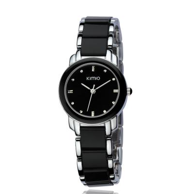 Kimio K455L Ceramic Watch - Jam Tangan Fesyen Keramik Silver Black