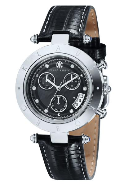 Klaus Kobec Couture WomenLizard Pattern Leather Watch KK-10012-08 - Black