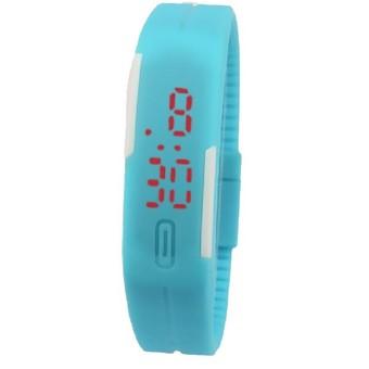 LED Digital Sports Watch Fashion Casual Waterproof Watch Dual Time Silicone Wristwatch Relogio Masculino Sky Blue (Intl)  