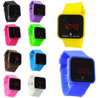 LED Touch Screen Sport Digital Unisex Silicone Strap Purple (Intl)  