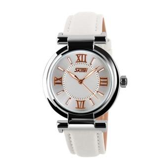Lady's Tide Waterproof Pointer Watch Simple Fashion Personality Belt Wristwatches(White)(INTL)  