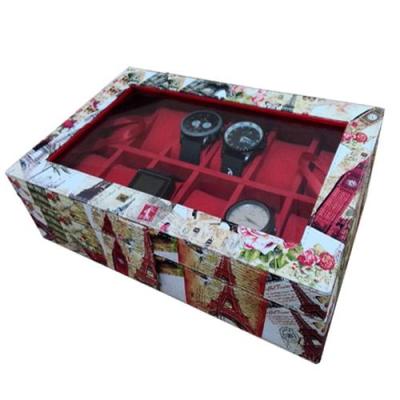 Larisso Craft Kotak Jam Tangan Isi 12 - Motif Paris Merah