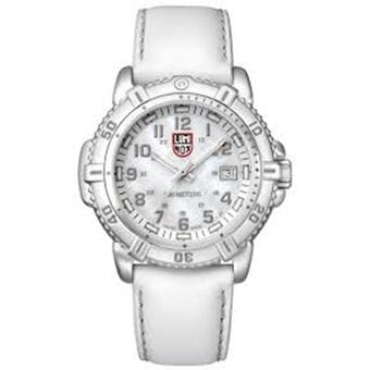 Luminox Steel Colormark Women's White Leather Strap Watch 7257  