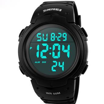 Luxury Brand Mens Sports Watch Dive 50m Digital LED Military Watch Men Electronics Wristwatch White (Intl)  
