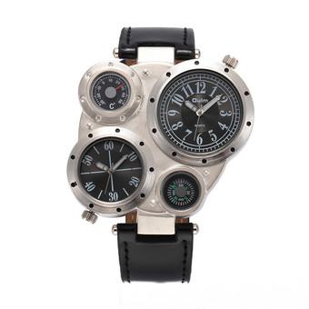 Luxury Brand OULM Men Sport Wirstwatches Men's Watch Quartz Leather Watch (Black) (Intl)  