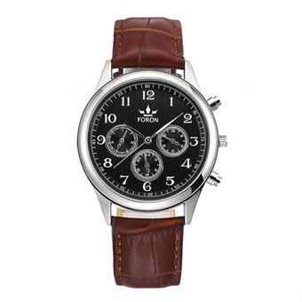 Luxury Business Fashion Crocodile Faux Leather Analog Watch (Brown)  