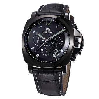 MEGIR 3006 30M Water Resistant Male Quartz Watch Black (Intl)  