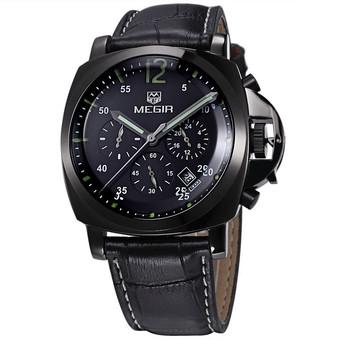 MEGIR 3006G Men Leather Analog Quartz Wrist Watch - Intl  