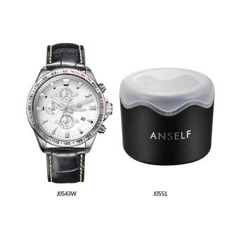MEGIR 3ATM Water Resistant Fashion Wristwatch Leather Strap Pin Buckle Noctilucent Quartz Men Watch with Calendar - Intl  