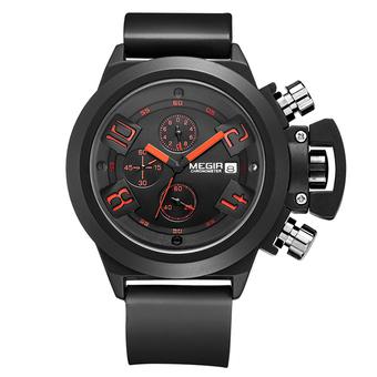 Megir 2002 Casual Style Watch - Hitam - Strap Rubber  
