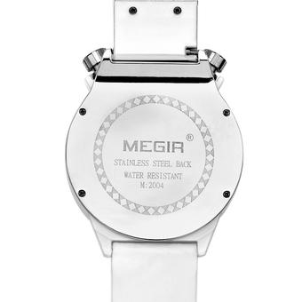 Megir Luxury Sport Quartz Watch Chronograph Silicone Strap White (Intl)  