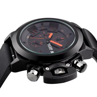 Megir Men Stainless Steel Quartz Wrist Watch Chronograph Calendar 2299 (Black ) (Intl)  
