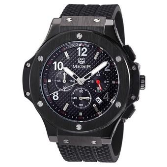 Megir hot fashion chronograph army quartz watches men luminous military sports silicone watch wristwatch (Intl)  