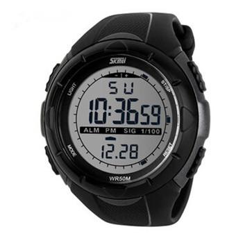 Men Sports Watches SKMEI Brand Digital Watch LED Outdoor Dress Wristwatches Gray (Intl)  