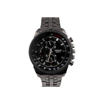 Men Stainless Steel Quartz Watch Business Wristwatches(Black) (Intl)  