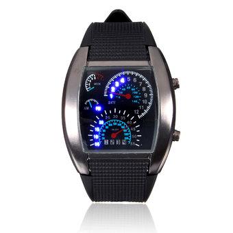 Men's LED Dial Black Silicone Wrist Watch  