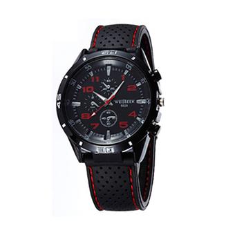 Men's Simplicity Sports Watch Silicone watch strap Quartz Wrist Watch (Red)  