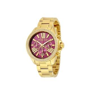 Michael Kors Women's Wren Gold-Tone Watch MK6290- Gold/Fuchsia (Intl)  