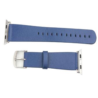 Microfiber PU Leather Watch Band Replacement Wrist Strap Bracelet with Connection Adapter Clasp for Apple Watch Sport Edition iWatch 42mm Dark Blue (Intl)  