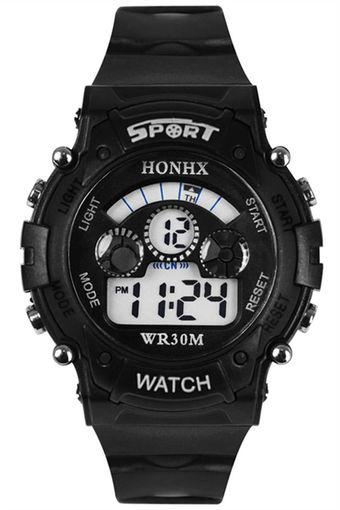 Multi Function Aviation Sports Watch Men's Black Silicone Strap Quartz Wrist Watch Jam Tangan  