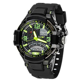 Multi Function Military Digital LED Quartz Sports Wrist Watch Waterproof Green  