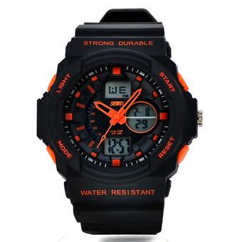 Multi Function Waterproof Digital LCD Alarm Date Mens Military Sport Wrist Orange  