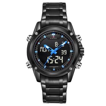 NAVIFORCE 9050A Stainless Steel Strap Men's Sports Double movement watch Blue And Black (Intl)  