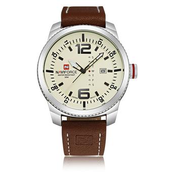 NAVIFORCE Quartz Leather PU Strap Waterproof Wrist Watch (Black)- Intl  