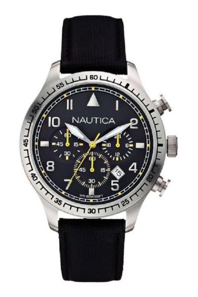 Nautica- A16577G - Jam Tangan Pria - Strap Leather- Hitam