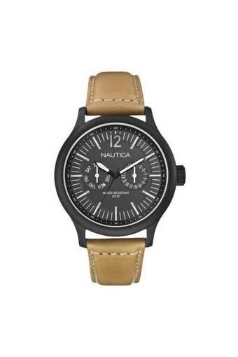 Nautica Jam Tangan Pria - Cokelat - Strap Kulit - Watch A13602G  