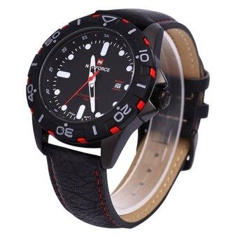 Naviforce 9051 Men Leather Band Date Luminous Pointers (Intl)  