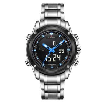 Naviforce Full Steel Military Digital LED Clock Casual Quartz Wrist Watch Blue Color (Intl)  