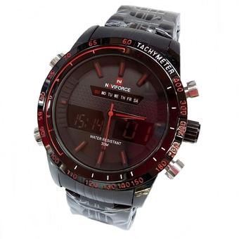 Naviforce - Jam tangan Pria - Dual Time - NF 1452 BCR  