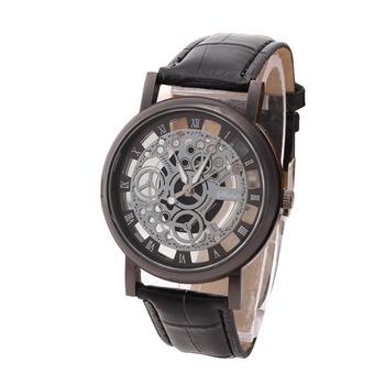 New Fashion Engraving Watches Imitation Mechanical Watch Black  