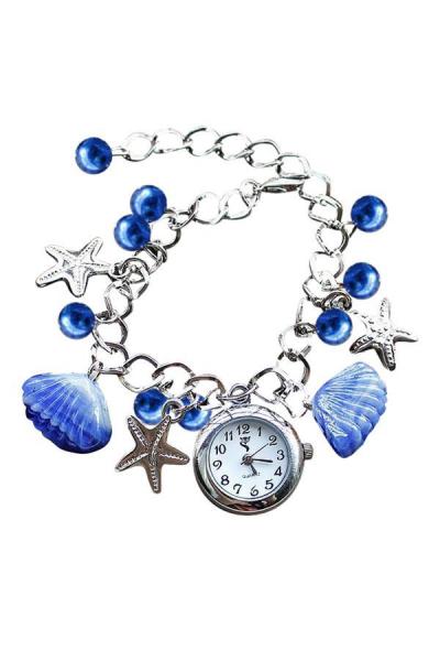 Norate Beads Shell Chain Bracelet - Dark Blue
