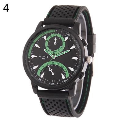 Norate Fashion Black Silicone Wrist Watch - Green Black
