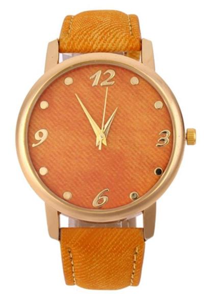 Norate Faux Leather Watch Yellow
