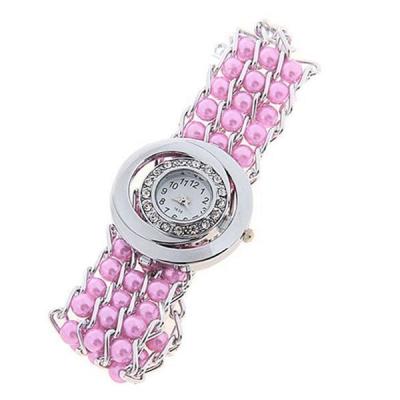 Norate Faux Pearl Watch Pink