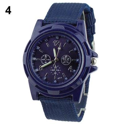 Norate Jam Tangan Pria - Canvas Belt Luminous Quartz Wrist Watch Blue