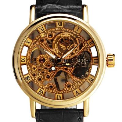 Norate Jam Tangan Pria - Hollow Dial Mechanical Watch Golden